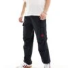 HUGO RED Utility Cuffed Trousers In Black For Men