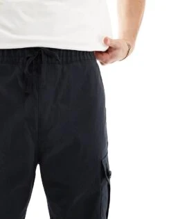 HUGO RED Utility Cuffed Trousers In Black For Men -Hugoro Store 205937264 5