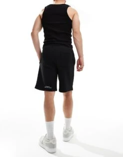 HUGO Red Diflowos Jersey Shorts In Black With Floral Stencil Print For Men -Hugoro Store 206765266 4