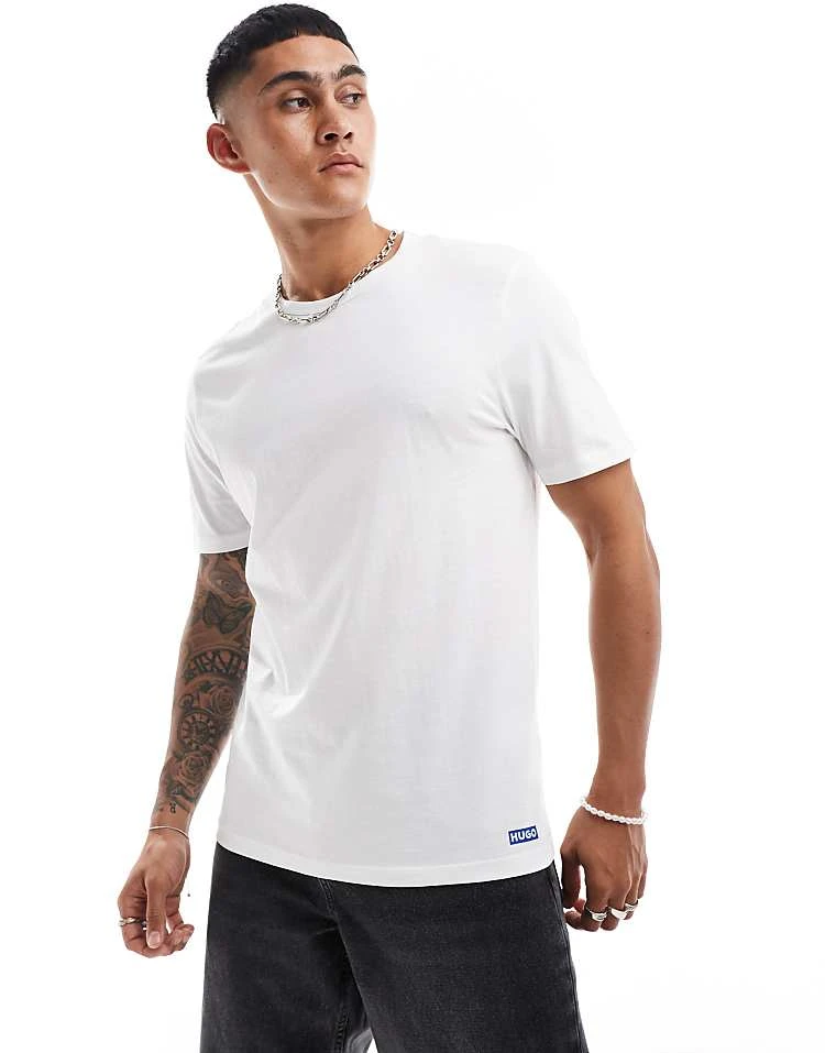 HUGO Blue Naolo 2 Pack T-shirts In White For Men 5 HUGO Blue Naolo 2 Pack T-shirts In White For Men - Image 5