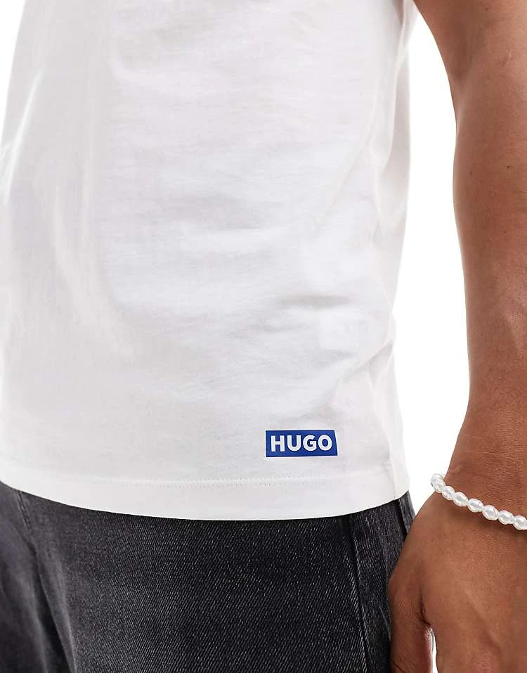 HUGO Blue Naolo 2 Pack T-shirts In White For Men 2 HUGO Blue Naolo 2 Pack T-shirts In White For Men - Image 2