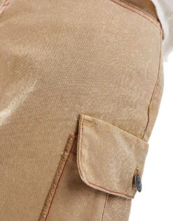 HUGO Red X Les Benjamins Loose Fit Cargo Trousers In Beige For Men -Hugoro Store 206765388 3