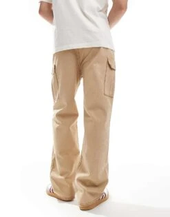 HUGO Red X Les Benjamins Loose Fit Cargo Trousers In Beige For Men -Hugoro Store 206765388 4