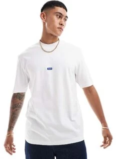HUGO Blue Nieros T-shirt In White For Men