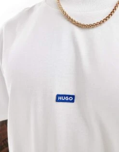 HUGO Blue Nieros T-shirt In White For Men -Hugoro Store 206765427 3