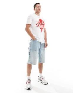 HUGO Red Dikobra T-shirt In White With Red Placement Animal Print For Men -Hugoro Store 206773201 4