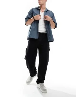 HUGO Blue Carpenter 3 Denim Jeans In Black For Men