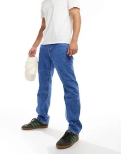 HUGO Blue Jonah Straight Leg Denim Jeans In Midwash Blue For Men -Hugoro Store 206773372 1 blue 1
