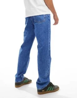 HUGO Blue Jonah Straight Leg Denim Jeans In Midwash Blue For Men -Hugoro Store 206773372 2
