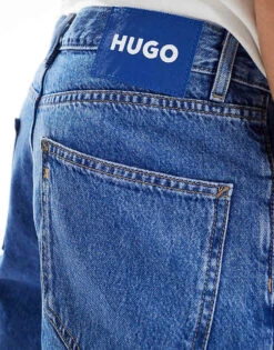 HUGO Blue Jonah Straight Leg Denim Jeans In Midwash Blue For Men -Hugoro Store 206773372 5