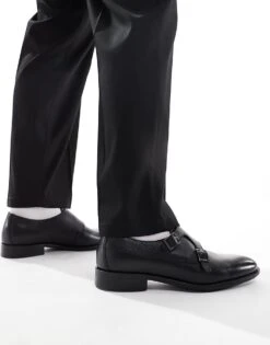 BOSS By Hugo Boss BOSS Colby Monk Strap Shoes In Black Leather For Men -Hugoro Store 206773382 3