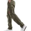 HUGO Red Garlo Cargo Trousers In Khaki Green For Men
