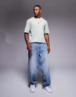 HUGO Blue Niley T-shirt In Light Green For Men -Hugoro Store 206890351 3