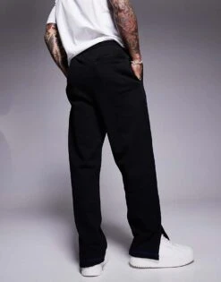 HUGO Blue Nitlogopant Joggers In Black For Men -Hugoro Store 206890381 4