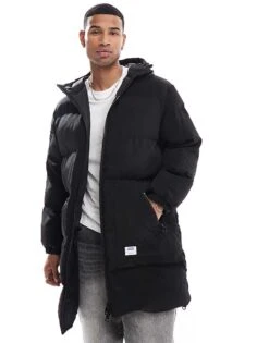 HUGO Blue Brooky Longline Puffer Jacket In Black For Men -Hugoro Store 206890722 3