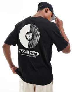 HUGO Blue Necordyl T-shirt In Black For Men -Hugoro Store 206890736 4