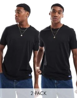 HUGO Blue Naolo 2 Pack T-shirt In Black For Men -Hugoro Store 206890878 1 black 1