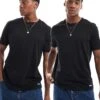 HUGO Blue Naolo 2 Pack T-shirt In Black For Men