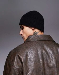 HUGO Blue Xafi Fisherman Beanie In Black For Men -Hugoro Store 206890925 3