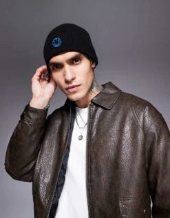 HUGO Blue Xafi Fisherman Beanie In Black For Men -Hugoro Store 206890925 4