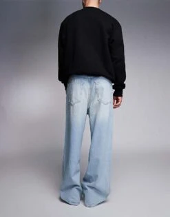 HUGO Blue Mason Loose Fit Denim Jeans In Lightwash Blue For Men -Hugoro Store 206891069 3