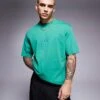 HUGO Blue Nieros Oversized T-shirt In Green For Men