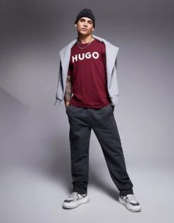 HUGO Red Dulivio T-shirt In Burgundy For Men -Hugoro Store 206892198 4