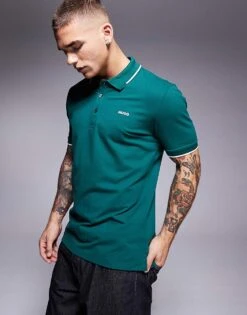 HUGO Red Dinoso Polo Shirt In Forest Green For Men -Hugoro Store 206892214 1 green 1