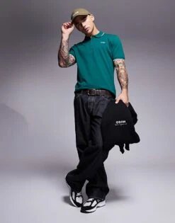 HUGO Red Dinoso Polo Shirt In Forest Green For Men -Hugoro Store 206892214 2