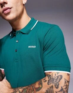 HUGO Red Dinoso Polo Shirt In Forest Green For Men -Hugoro Store 206892214 4