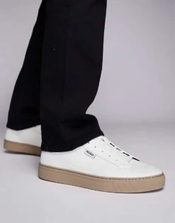 HUGO Red Morrie Tenn Trainers In White With Gumsole For Men