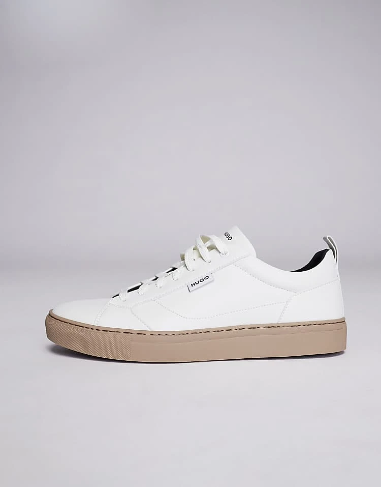 HUGO Red Morrie Tenn Trainers In White With Gumsole For Men 2 HUGO Red Morrie Tenn Trainers In White With Gumsole For Men - Image 2