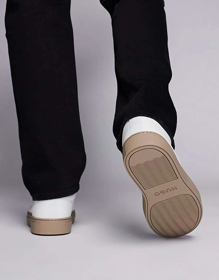 HUGO Red Morrie Tenn Trainers In White With Gumsole For Men 3 HUGO Red Morrie Tenn Trainers In White With Gumsole For Men - Image 3