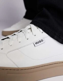HUGO Red Morrie Tenn Trainers In White With Gumsole For Men 9 HUGO Red Morrie Tenn Trainers In White With Gumsole For Men -Hugoro Store 206892254 4