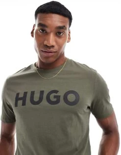 HUGO Red Dulivio T-shirt In Khaki For Men Green -Hugoro Store 206892316 4