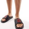 HUGO Red Nil Sliders In Black For Men
