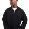 HUGO Red Durty Half Zip Sweatshirt In Black For Men