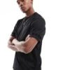 HUGO Red Deternati T-shirt In Black With Sleeve Trim For Men