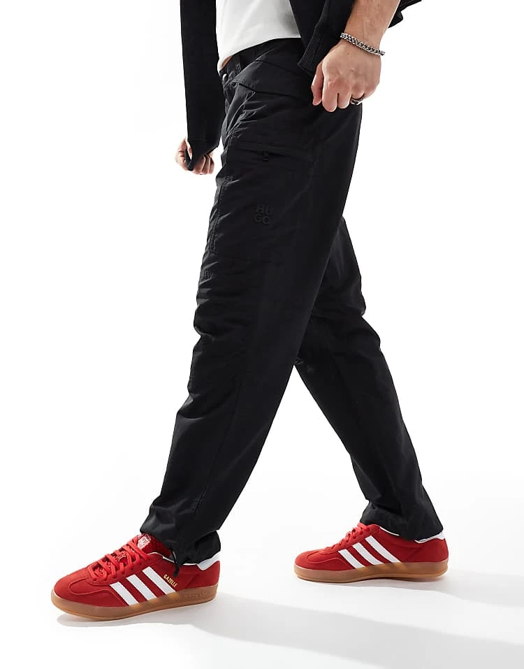 HUGO Red Giaz Cargo Trousers In Black For Men 4 HUGO Red Giaz Cargo Trousers In Black For Men - Image 4