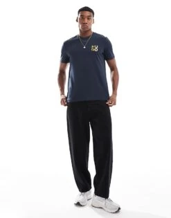 HUGO Red Diridumti T-shirt In Dark Blue With Foil Logo Print For Men -Hugoro Store 206892502 3