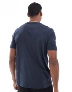 HUGO Red Diridumti T-shirt In Dark Blue With Foil Logo Print For Men -Hugoro Store 206892502 4