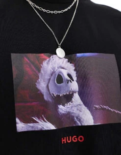 HUGO Red Dijack Nightmare Before Christmas Oversized T-shirt In Black For Men -Hugoro Store 206892503 3