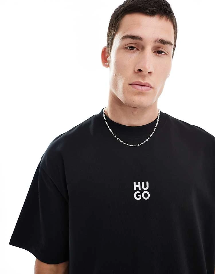 HUGO Red Dflofire T-shirt In Black For Men 3 HUGO Red Dflofire T-shirt In Black For Men - Image 3