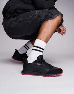 HUGO Red Icelin Runn Trainers In Black And Red For Men -Hugoro Store 206892519 1 black 1