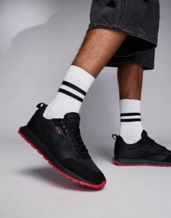 HUGO Red Icelin Runn Trainers In Black And Red For Men -Hugoro Store 206892519 5