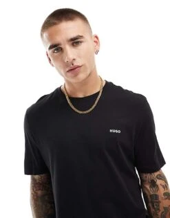 Hugo Red Hugo Dero Small Logo T-shirt In Black - BLACK For Men -Hugoro Store 207065951 1 black 1