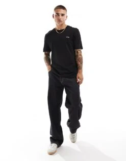 Hugo Red Hugo Dero Small Logo T-shirt In Black - BLACK For Men -Hugoro Store 207065951 3