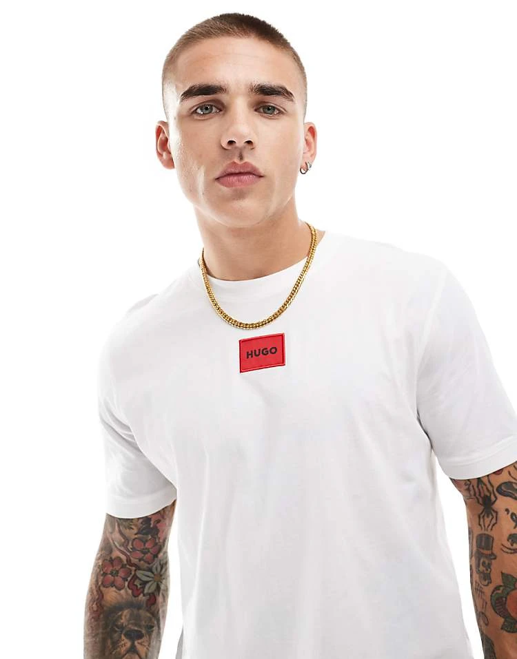 Hugo Red Hugo Diragolino Box Logo Tshirt In White - WHITE For Men 1 Hugo Red Hugo Diragolino Box Logo Tshirt In White - WHITE For Men