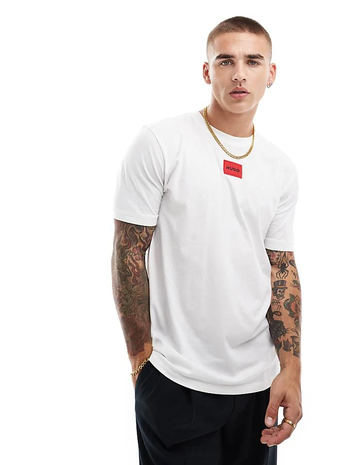 Hugo Red Hugo Diragolino Box Logo Tshirt In White - WHITE For Men 2 Hugo Red Hugo Diragolino Box Logo Tshirt In White - WHITE For Men - Image 2