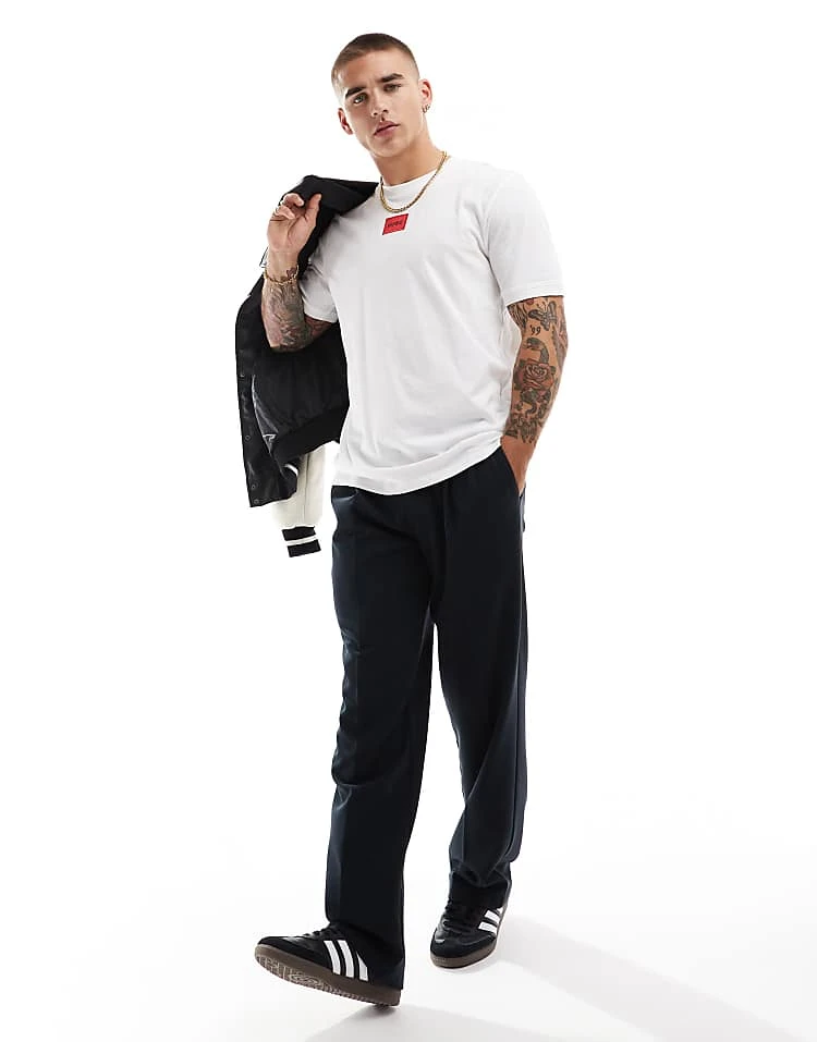 Hugo Red Hugo Diragolino Box Logo Tshirt In White - WHITE For Men 3 Hugo Red Hugo Diragolino Box Logo Tshirt In White - WHITE For Men - Image 3